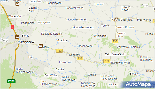 mapa Odechowiec, Odechowiec na mapie Targeo