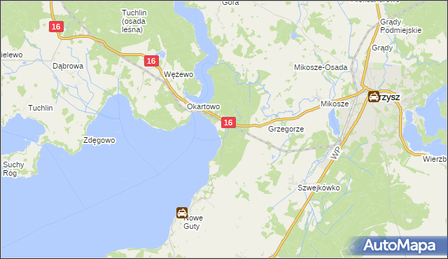 mapa Okartowo-Tartak, Okartowo-Tartak na mapie Targeo