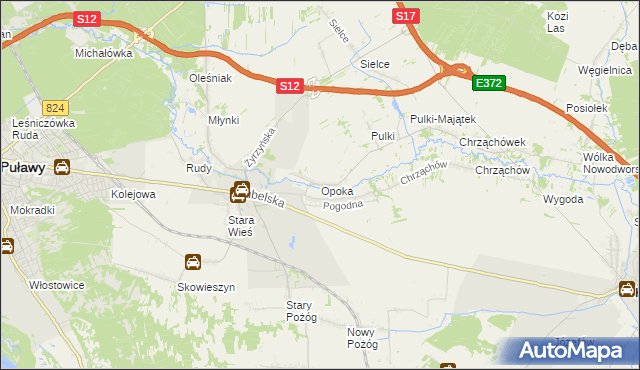 mapa Opoka gmina Końskowola, Opoka gmina Końskowola na mapie Targeo
