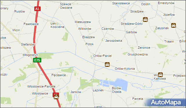 mapa Orłów-Parcel, Orłów-Parcel na mapie Targeo