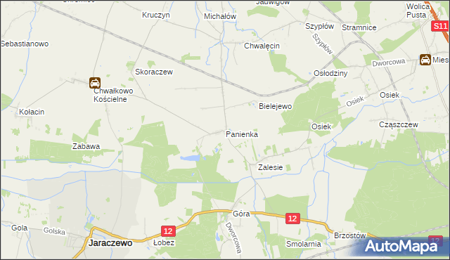 mapa Panienka, Panienka na mapie Targeo