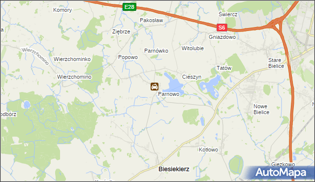 mapa Parnowo, Parnowo na mapie Targeo