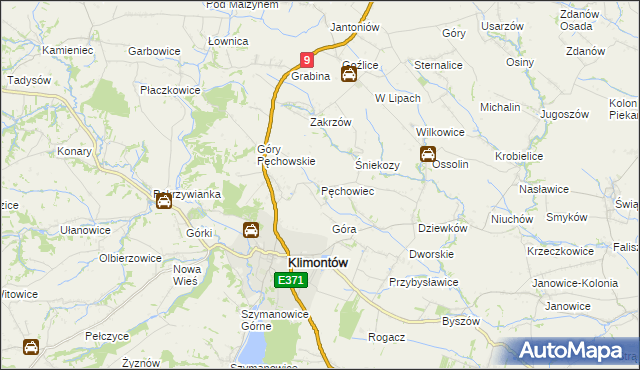 mapa Pęchowiec, Pęchowiec na mapie Targeo