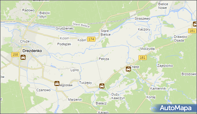 mapa Pełcza, Pełcza na mapie Targeo