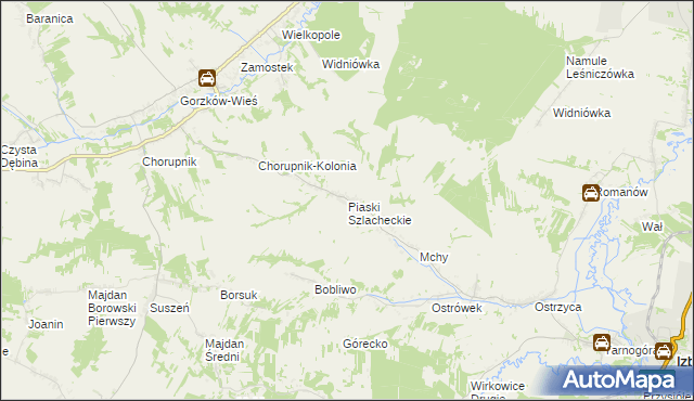 mapa Piaski Szlacheckie, Piaski Szlacheckie na mapie Targeo