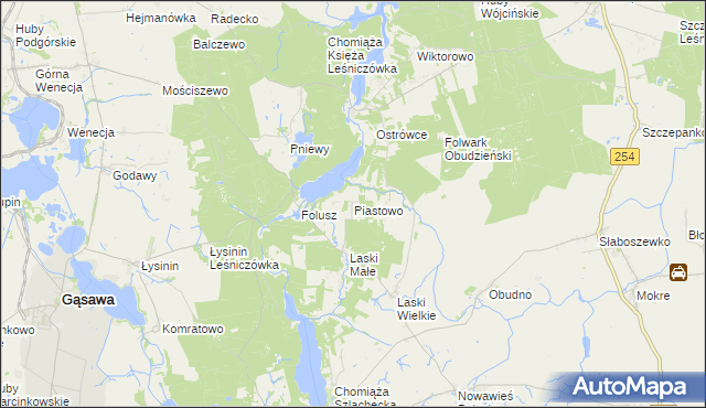 mapa Piastowo gmina Gąsawa, Piastowo gmina Gąsawa na mapie Targeo