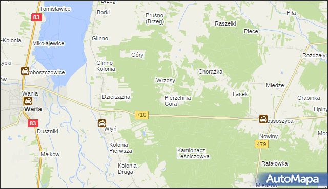 mapa Pierzchnia Góra, Pierzchnia Góra na mapie Targeo