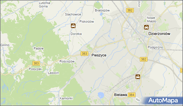 mapa Pieszyce, Pieszyce na mapie Targeo