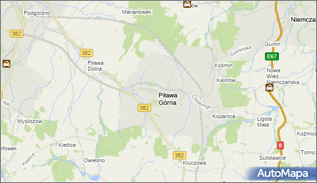 mapa Piława Górna, Piława Górna na mapie Targeo