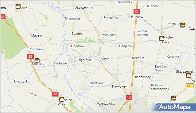 mapa Piotrów gmina Blizanów, Piotrów gmina Blizanów na mapie Targeo