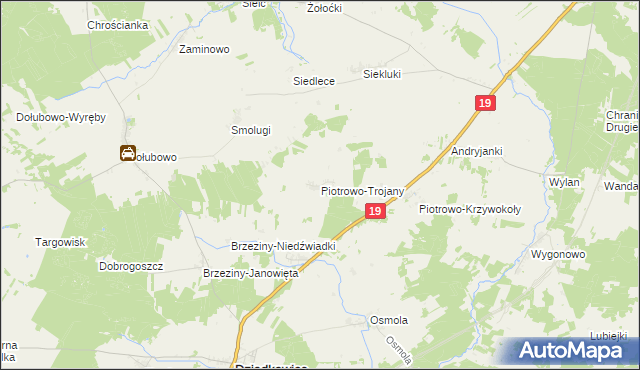 mapa Piotrowo-Trojany, Piotrowo-Trojany na mapie Targeo