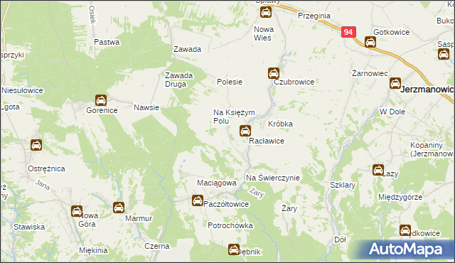 mapa Pod Skałą gmina Jerzmanowice-Przeginia, Pod Skałą gmina Jerzmanowice-Przeginia na mapie Targeo