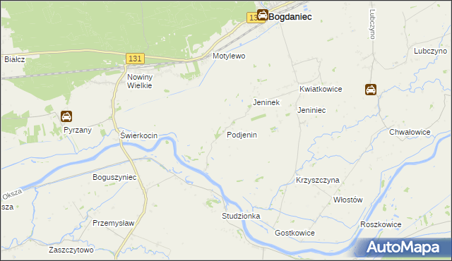 mapa Podjenin, Podjenin na mapie Targeo