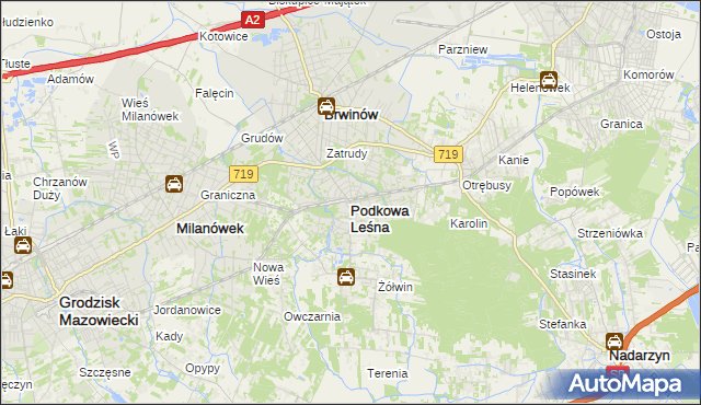 mapa Podkowa Leśna, Podkowa Leśna na mapie Targeo