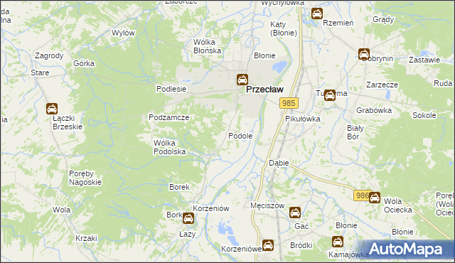 mapa Podole gmina Przecław, Podole gmina Przecław na mapie Targeo