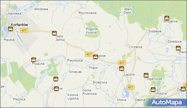 mapa Pogórze gmina Biała, Pogórze gmina Biała na mapie Targeo