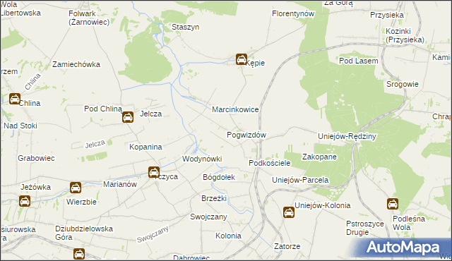 mapa Pogwizdów gmina Charsznica, Pogwizdów gmina Charsznica na mapie Targeo