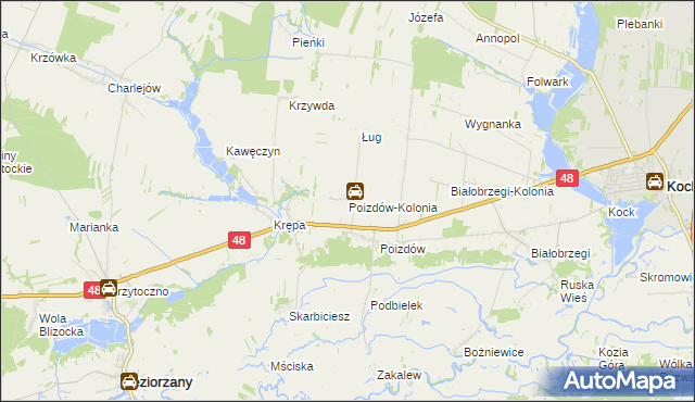 mapa Poizdów-Kolonia, Poizdów-Kolonia na mapie Targeo