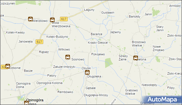 mapa Pokojewo, Pokojewo na mapie Targeo