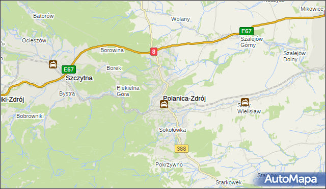 mapa Polanica-Zdrój, Polanica-Zdrój na mapie Targeo