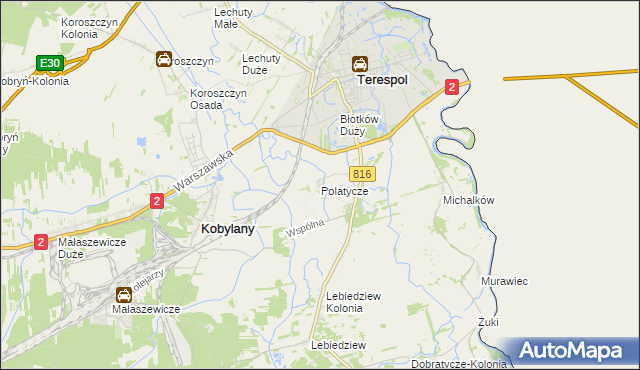 mapa Polatycze, Polatycze na mapie Targeo