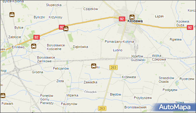 mapa Pomarzany Fabryczne, Pomarzany Fabryczne na mapie Targeo