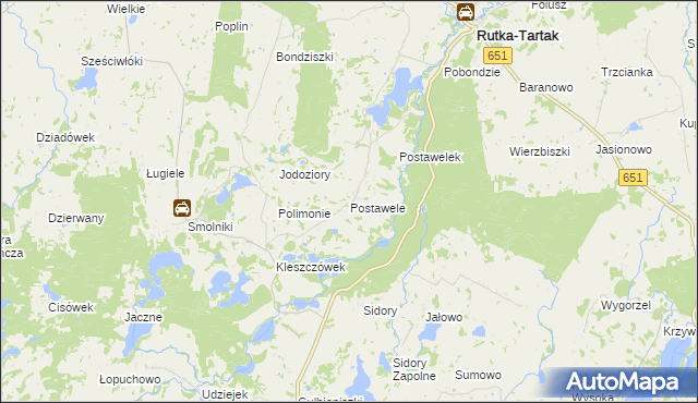 mapa Postawele, Postawele na mapie Targeo