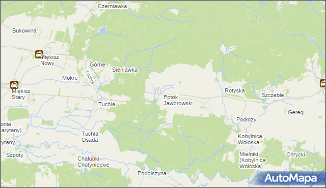 mapa Potok Jaworowski, Potok Jaworowski na mapie Targeo