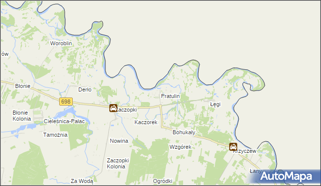 mapa Pratulin, Pratulin na mapie Targeo