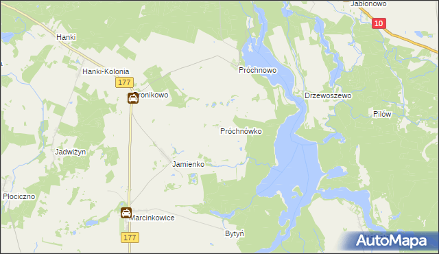 mapa Próchnówko, Próchnówko na mapie Targeo