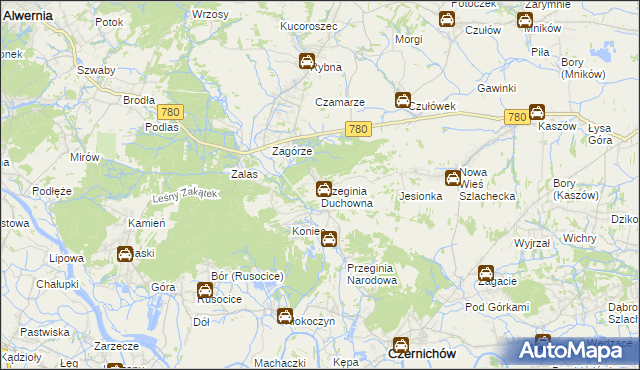 mapa Przeginia Duchowna, Przeginia Duchowna na mapie Targeo