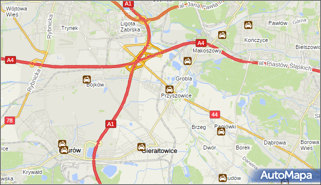 mapa Przyszowice, Przyszowice na mapie Targeo