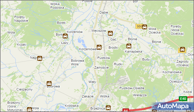 mapa Pustków gmina Dębica, Pustków gmina Dębica na mapie Targeo