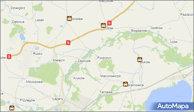 mapa Pyszczyn gmina Żarów, Pyszczyn gmina Żarów na mapie Targeo