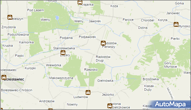 mapa Radostów Drugi, Radostów Drugi na mapie Targeo