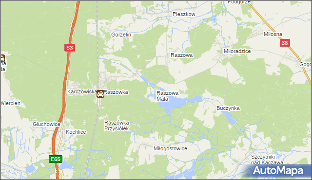 mapa Raszowa Mała, Raszowa Mała na mapie Targeo