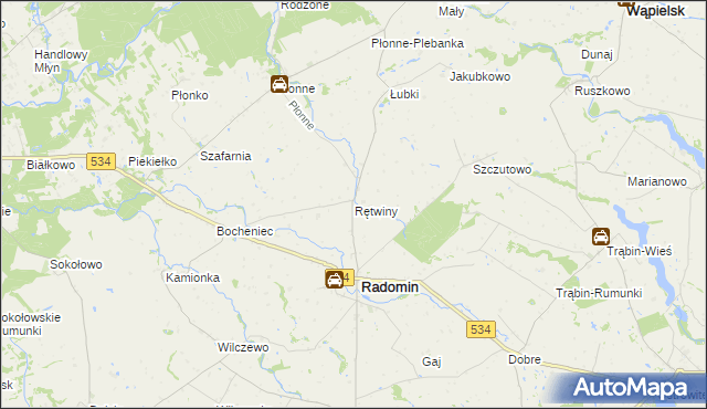 mapa Rętwiny, Rętwiny na mapie Targeo