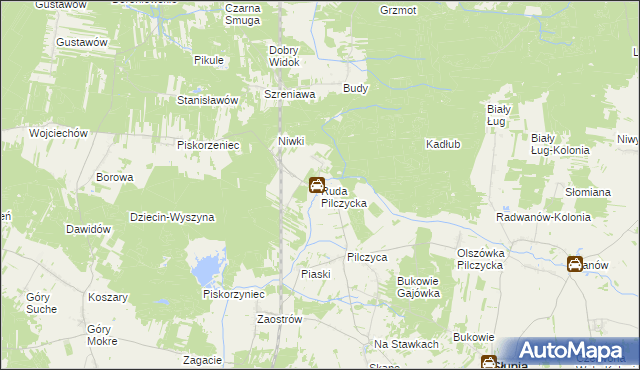 mapa Ruda Pilczycka, Ruda Pilczycka na mapie Targeo