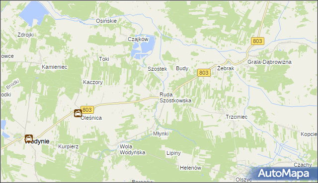 mapa Ruda Szostkowska, Ruda Szostkowska na mapie Targeo