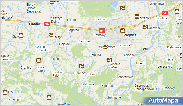 mapa Rudka gmina Wojnicz, Rudka gmina Wojnicz na mapie Targeo