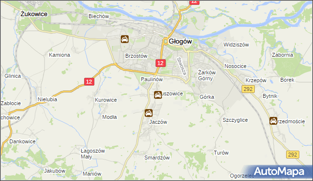 mapa Ruszowice gmina Głogów, Ruszowice gmina Głogów na mapie Targeo