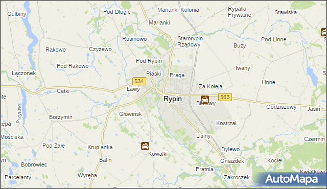 mapa Rypin, Rypin na mapie Targeo