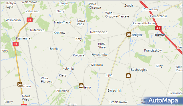 mapa Ryszardów, Ryszardów na mapie Targeo