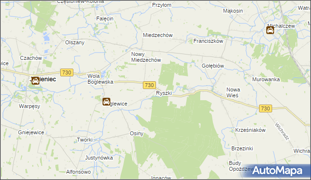 mapa Ryszki, Ryszki na mapie Targeo