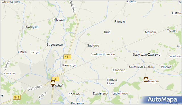 mapa Sadłowo-Parcele, Sadłowo-Parcele na mapie Targeo