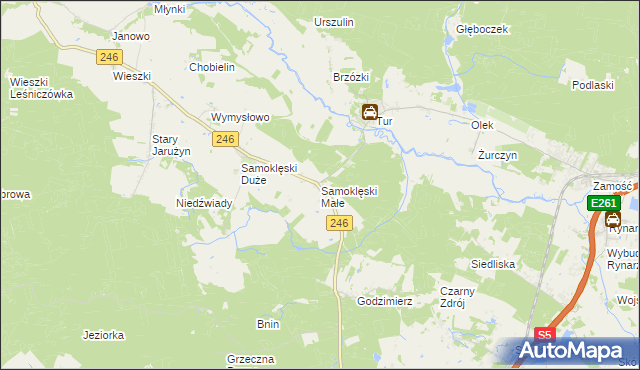 mapa Samoklęski Małe, Samoklęski Małe na mapie Targeo