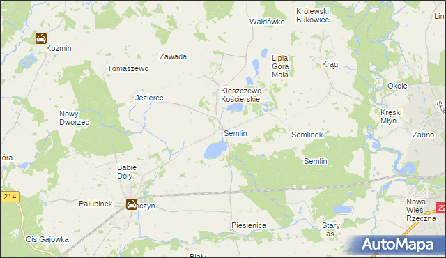 mapa Semlin gmina Zblewo, Semlin gmina Zblewo na mapie Targeo