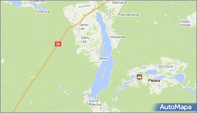 mapa Serwy, Serwy na mapie Targeo
