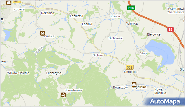 mapa Sichów, Sichów na mapie Targeo