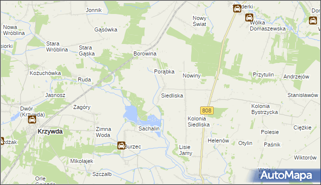 mapa Siedliska gmina Wojcieszków, Siedliska gmina Wojcieszków na mapie Targeo